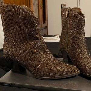 Jessica Simpson Glittering Brown Ankle Boots